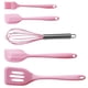 thumbnail image 3 of Juego de espátulas de silicona de 5 piezas, raspador ranurado, batidor de huevos, cepillo de aceite para hornear, utensilios de cocina, rosa Methold LF000154-03B, 3 of 7
