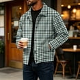thumbnail image 6 of Zimjoy Corduroy Plaid Jacket for Men Button Down Vintage Long Sleeve Shacket Lightweight Regular Fit Western Jackets for Casual Fall Winter Green M, 6 of 9