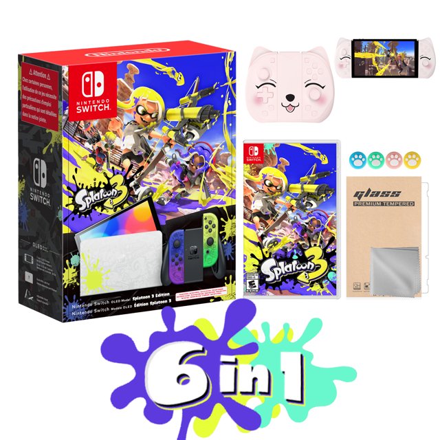 Nintendo Switch OLED Consola con Splatoon 3 Limited Edition Blue & Yellow Gradient Joy-Con 64GB