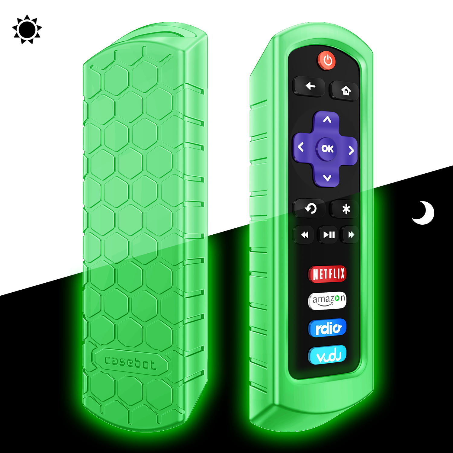 Blue 2-Pack Silicone Shockproof Protective Cover Case for Roku 3600R / TCL Roku RC280 TV Remote with Lanyard Light Weight Anti Slip AKWOX Replacement TCL Roku RC280 Remote Case