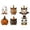 6PCS, variant on Halloween Vintage Retro Mini Wooden Figurine Set, Cute Cartoon Ghost Owl Bat Cat Pumpkin Skull Tabletop Statues, Fall Harvest Tiered Tray Mantel Decor & Holiday Novelty Gift