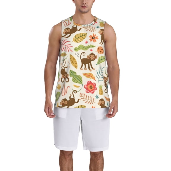 Xecao Monkeys in the Jungle print basketball shirt for both men and women, a unisex basketball jersey perfect for theme parties-Small