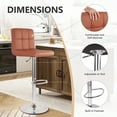 thumbnail image 4 of Hawsaiy Modern Adjustable Swivel Bar Stools Set of 2, PU Leather Bar Chairs with Footrest, Umber, 4 of 9