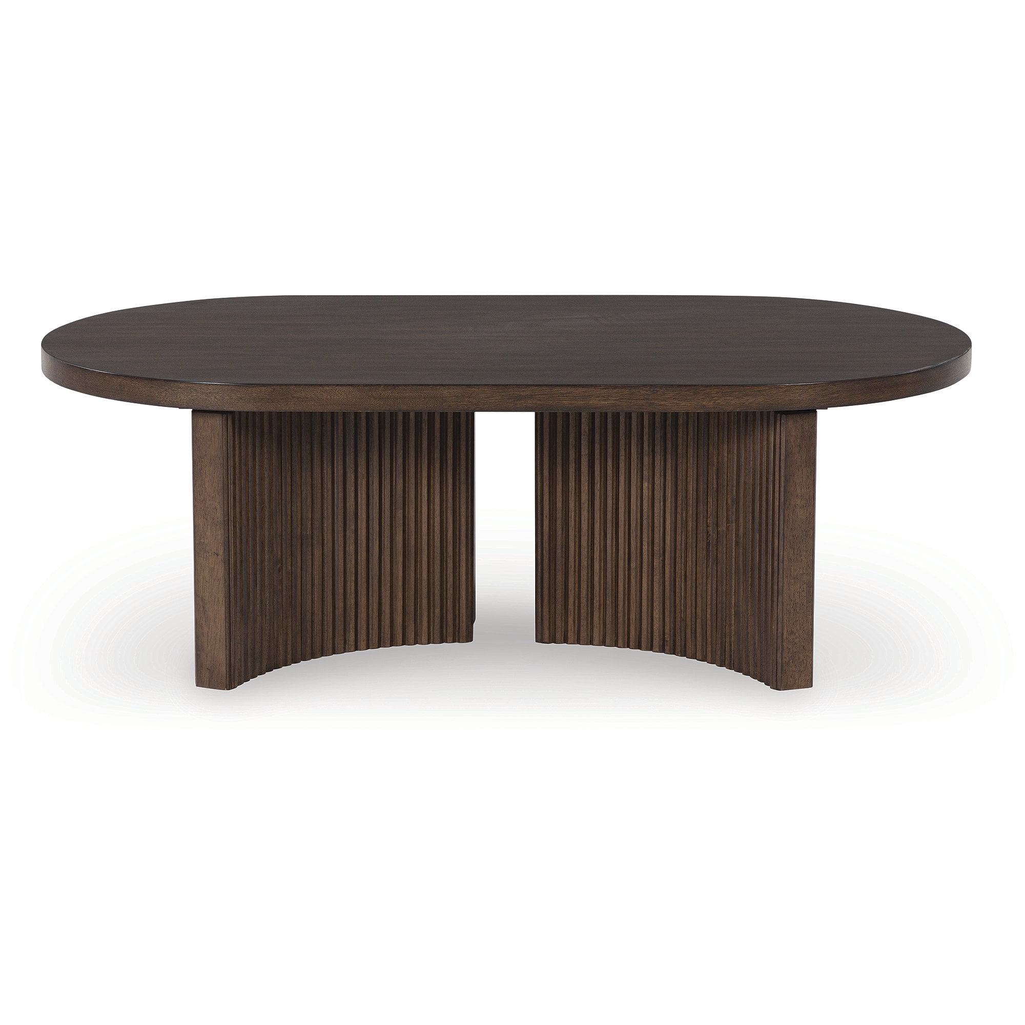 Signature Design by Ashley Korestone Mid-Century Oval Coffee Table, Dark Brown