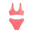 thumbnail image 4 of Women's Bikini Set for Women Two Piece Swimsuit Colorblock Trim High Waisted Bathing Suits for Women Scoop Neck Adjustable Spaghetti Straps Bikini Swimwear Gibobby(XL,Watermelon Red), 4 of 4