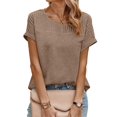 thumbnail image 1 of Tops Dokotoo Summer para mujer, moda, manga corta, color caqui oscuro, 1 of 7