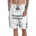 thumbnail image 1 of Hibiscus Board Shorts Funny Beach Swimming Trunks Polyester Men Swim Trunks, 1 of 5