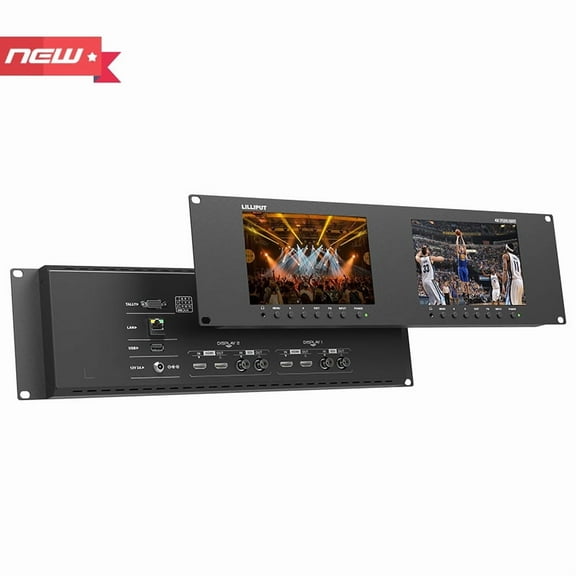 LILLIPUT Dual Rackmount Monito 7" RM-7029S 3-RU Rackmount Monitor with 3G-SDI /HDMI 2.0 Scope View Support up to 1080p 60Hz SDI and 2160p 60Hz HDMI Video
