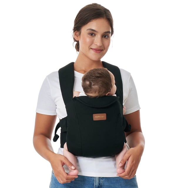 Momcozy Canguros Bebés Ergonómico, Mochila Para Bebé Recién Nacido, Cb002 Algodón Negro