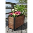 thumbnail image 5 of Grapevine Modern Wood Urban Garden Planter Box with 2 Sections in Brown/Black, 5 of 6