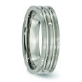 thumbnail image 4 of Titanium Grooved 6mm Polished and Satin Band Ring 8 Size, 4 of 6