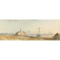 thumbnail image 2 of John Varley 24x11 Black Ornate Framed Double Matted Museum Art Print Titled: The Welsh Coast (1837), 2 of 5