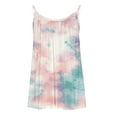 thumbnail image 5 of up to 60% off Gifts Usmixi Womens Tank Tops Beach Fashion Loose Flowy Pleated Spaghetti Strap Shirts Summer Trendy Tie-Dye Round Neck Sleeveless Shirts Blouse Pink XXL, 5 of 5