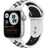 Apple Watch Nike SE GPS + Cellular, 40mm Silver Aluminum Case with Pure Platinum/Black Nike Sport Band, Regular