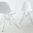 thumbnail image 2 of Aron Living Tower 17" Plastic and Chrome Steel Dining Chairs in White (Set of 2), 2 of 7