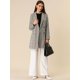thumbnail image 3 of Abrigo Tipo Gabardina Allegra K a cuadros con solapa con Muesca y doble Botonadura para Mujer Gris S, 3 of 6