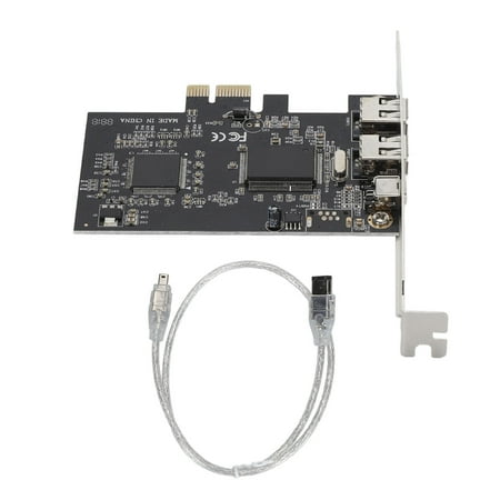 Rupoun PCIE 1X to 3 Port 1394A Firewire Riser Card Dual Chip Support 1440x1080 Expansion Adapter