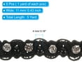 thumbnail image 2 of Uxcell 5 Yard  4mm OD 0.43" Wide Faux Pearl Lace Ribbon Black 5Pack, 2 of 5