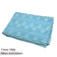 thumbnail image 5 of Hamsa Floor Pillow Lounger Cover, Theme Hamsa Hands Geometric and Floral Pattern Evil Eye Protection, Nap Mat Printed Fabric Case for 5 Pillows, 88" x 27", Blue, by Ambesonne, 5 of 5