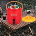 thumbnail image 3 of Stainless Steel Insulated Container with Faucet, 3GAL Insulated Food Cooler , Insulated Beverage Dispenser, 13.6x16in Insulation Drinking Warmer Dispenser (Red, 3Gal), 3 of 8