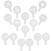 WHAMVOX 16 Pcs Coffee Art Mold Beautiful Patterns Stencils Portable