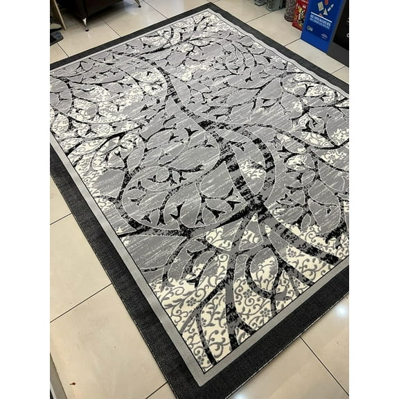SULTAN Modern Stylish Living Room Rug DESIGN 3019 - 5'2"x7'5", Grey
