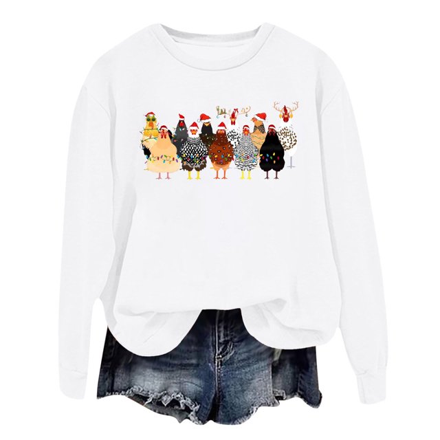 WEAIXIMIUNG Sweatshirts à Col Rond Graphiques pour Femmes Pull à Capuche Imprimé Lettre Col Rond pour Automne & Hiver