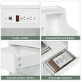 thumbnail image 6 of Afuhokles Nightstand with Charging Station, Night Stand End Table with Hutch and Storage Drawers, White, 6 of 9