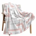 thumbnail image 6 of Fleece Blanket Modern Pink Gray Stripe Lines Blankets, Soft Cozy Warm Flannel Throw Blanket, Abstract Geometric Art Blanket for Bed Couch Sofa,40x50In, 6 of 9