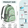 thumbnail image 5 of Hen and Tail Green Pattern Cute School Backpack Bag with Padded Back and Adjustable Shoulder Straps 16.9 X 12.6 X 5.9 Inches, 5 of 5