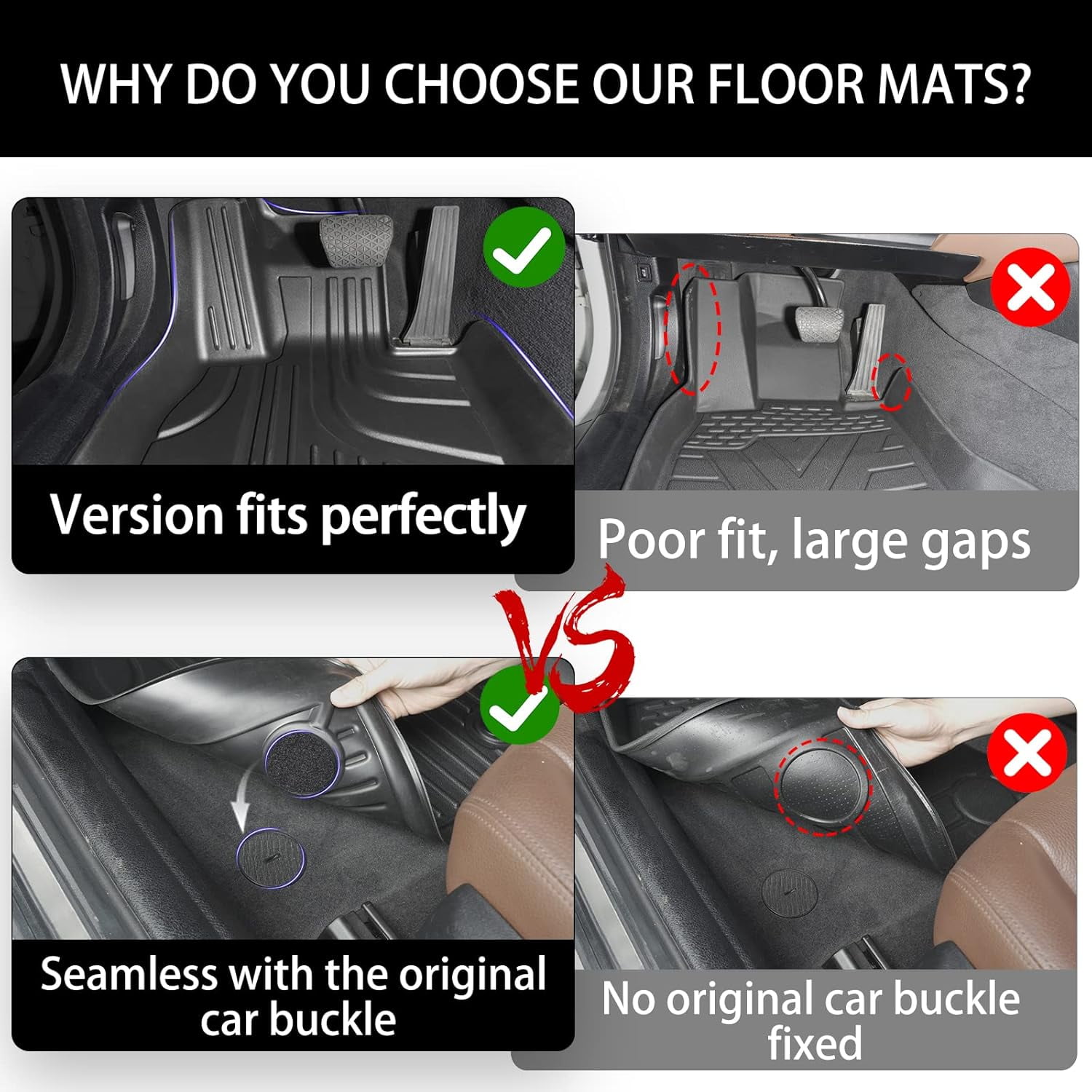 AOMSAZTO Floor Mats for Toyota Corolla 2020-2024 - All Weather Protection TPE Automotive Floor Mats - 1st & 2nd Row Full Set Rubber Floor Liners for Toyota Corolla - Custom Car Accessories ,Black