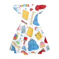 thumbnail image 3 of Grblisyd Dresses for Girls Back to School Pencil School Bus Print Dress Summer Flutter Sleeve A Line Dresses Outfits 7-8T, 3 of 4