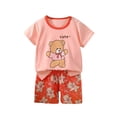 thumbnail image 3 of BOVXNPU Boys Girls Summer Clothing Sets, Children's Summer Small Print Short Sleeve Round-Neck Blouses 2-piece Set For Kids Summer Outfits, 3 of 6