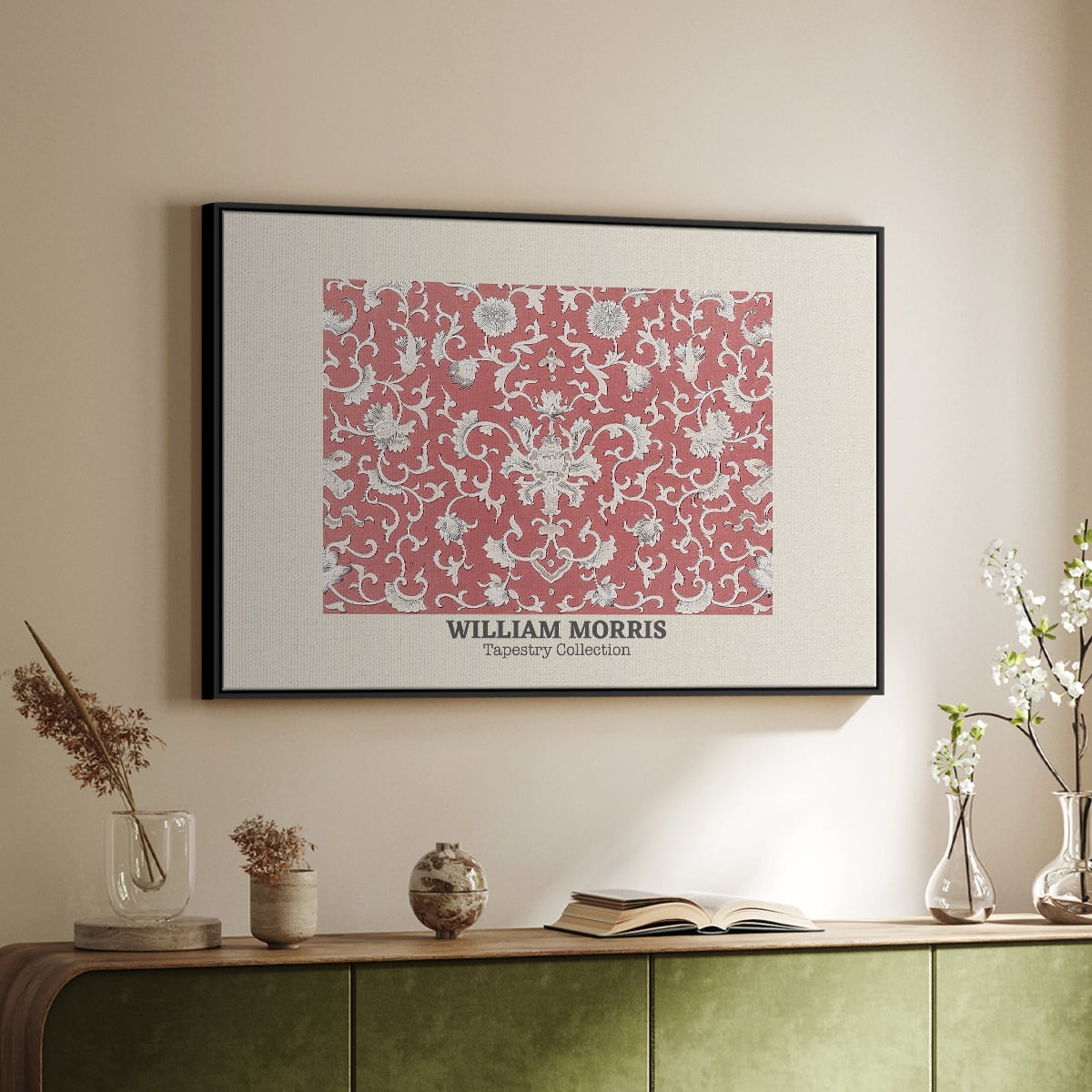 Vintage Abstract Print-LI Framed in Black Wood Gallery Wrapped Canvas 25 in. x 37 in.