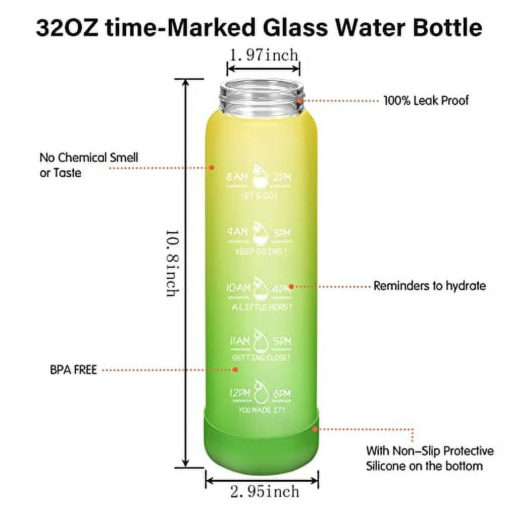 Sursip 24oz Glass Water Bottle Set of 10, Leak Proof Clear glass juice  bottle for juicing, Reusable …See more Sursip 24oz Glass Water Bottle Set  of