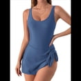thumbnail image 2 of Traje de Baño de una Pieza para Mujer, con Control de Abdomen y Falda Azul Mar XL, 2 of 9