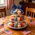 thumbnail image 2 of Patriotic Wired Ribbon for DIY Decor, Red White Blue Star Wreath Bow Making, 4th of July Craft Ribbon for Gift Wrapping and Holiday Home Decoration, 2 of 6