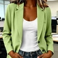 thumbnail image 2 of VBVC Women's Notched Lapel Single Button Blazer , Long Sleeve Office Suit Jacket For Women , Ladies' Business Blazer with Pockets,Green,S-3XL, 2 of 9