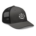 thumbnail image 3 of Retro Boston Trucker Hat Mesh BOS Cross Trucker Cap (Charcoal/ Black), 3 of 4