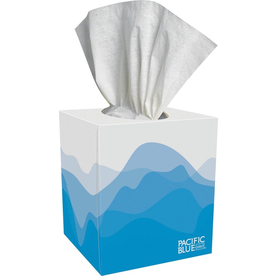Pacific Blue Select Cube Box Facial Tissue - 2 Ply - 7.65" X 8.85" - White - Soft, Absorbent - 100 Per Box - 36 / Carton