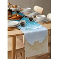 thumbnail image 6 of Ldtrchee Aqua Beach Coastal Table Runner 60 Inches, Nautical Summer Seaside Ocean Bed Runner Dresser Scarves Tabletop for Indoor Outdoor Parties/Ceremony/Banquet, 13" x 60", 6 of 8