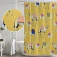 thumbnail image 4 of Yellow Camels Shower Curtain Set - Long 72" x 84" Washable Bathtub Curtain with 12 Hooks, Modern Watercolor Cute Funny Animals Waterproof Fabric Stall Shower Curtains for Bathroom/Bathtub Décor, 4 of 6