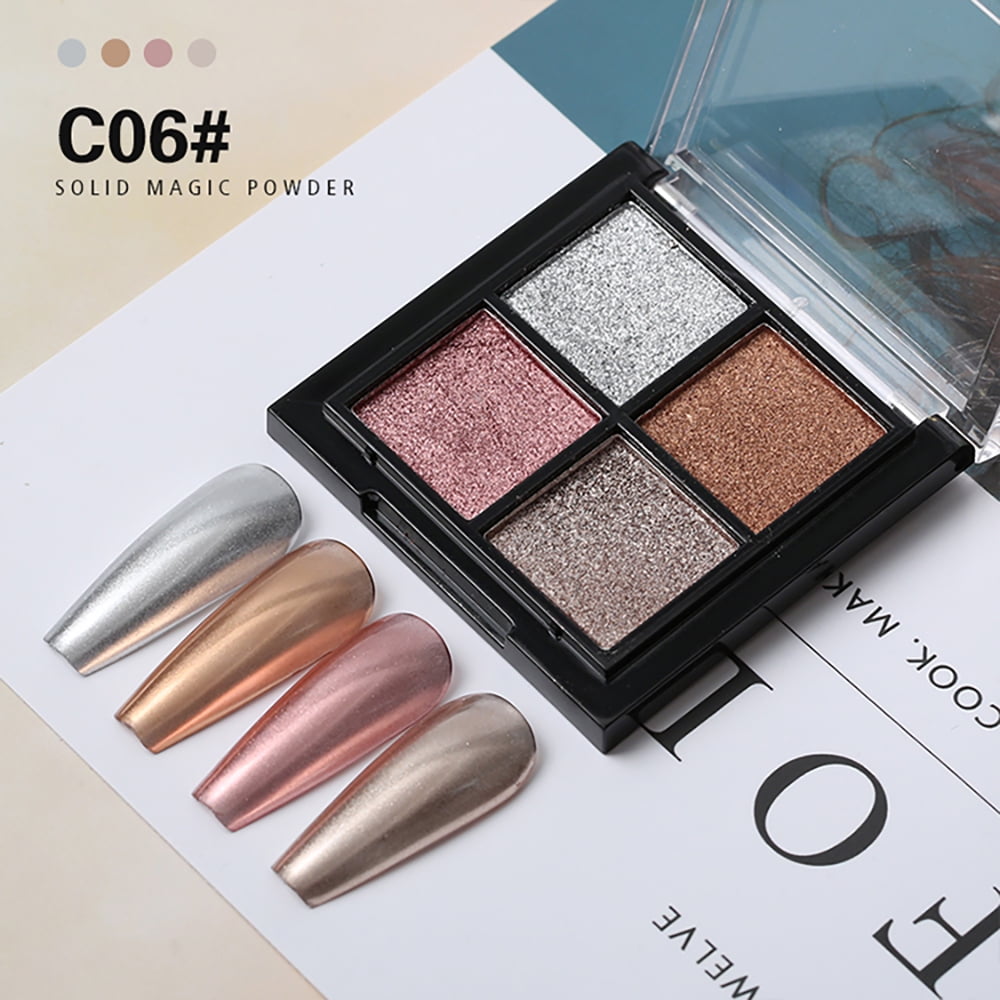 Gel in Fun Nail Art FourColor Solid Magic Mirror Nail Powder, C06