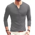 thumbnail image 1 of Playeras Hombre Camisa Henley De Manga Larga Playera Casual, 1 of 7