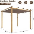 thumbnail image 3 of Outdoor Aluminum Pergola with Retractable Canopy, Reinforced 4-Sided Base, Waterproof & UV-Resistant Adjustable Roof, Modern Design for Patio, Deck, Backyard, and Garden, 3 of 8