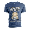 thumbnail image 5 of Funny Coffee and Cats T-shirt I like cats coffee and maybe 3 people Christmas funny gift for her him (Large Military Green), 5 of 7