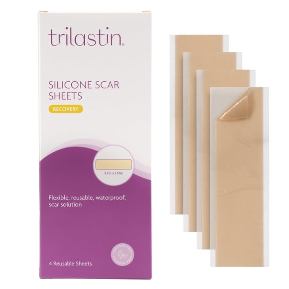 Láminas de silicona para cicatrices TriLASTIN extra largas, 4 unidades