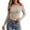 Khaki, variant on Gaexia Striped Off Shoulder T-Shirt for Women Long Sleeve Loose Fit Fashion Top for Everyday Casual Wear Tee Top