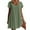 Green, variant on Zpanxa Summer Dresses for Women Summer Casual V-Neck Short Sleeve Folding Solid Dresses White S