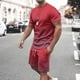 thumbnail image 2 of Mens Pantalones Casuales Cuello Redondo Impresión de Manga Corta Blusa Y Pantalones Cortos Traje, Pantalones de Traje para Hombres, 2 of 5